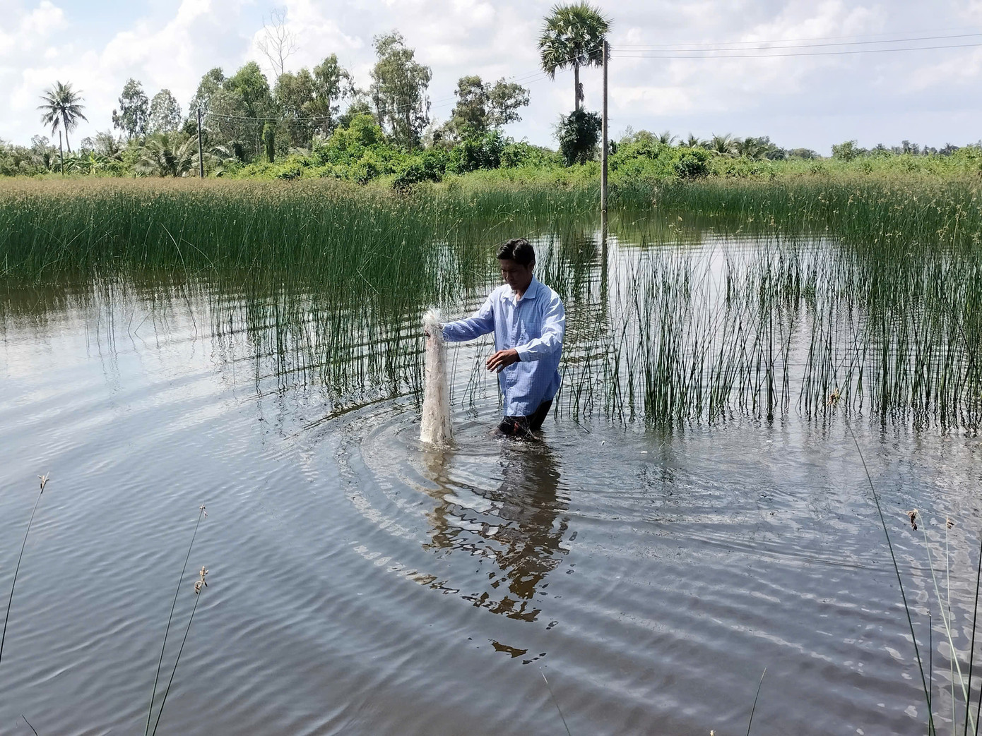 Người dân dùng lưới bắt cá lớn, bảo vệ cá con Người dân dùng lưới bắt cá lớn, bảo vệ cá con
