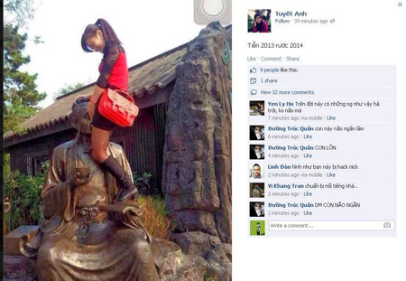 Bức ảnh phản cảm được đăng trên facebook bị ném 