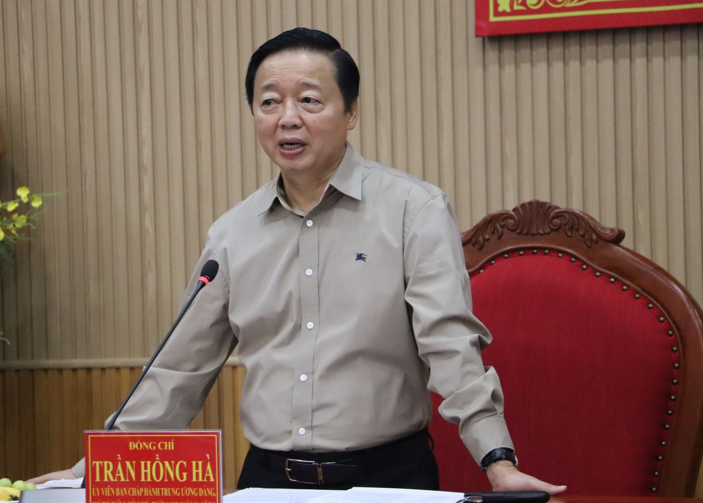 Phó Thủ tướng Trần Hồng Hà phát biểu chỉ đạo.