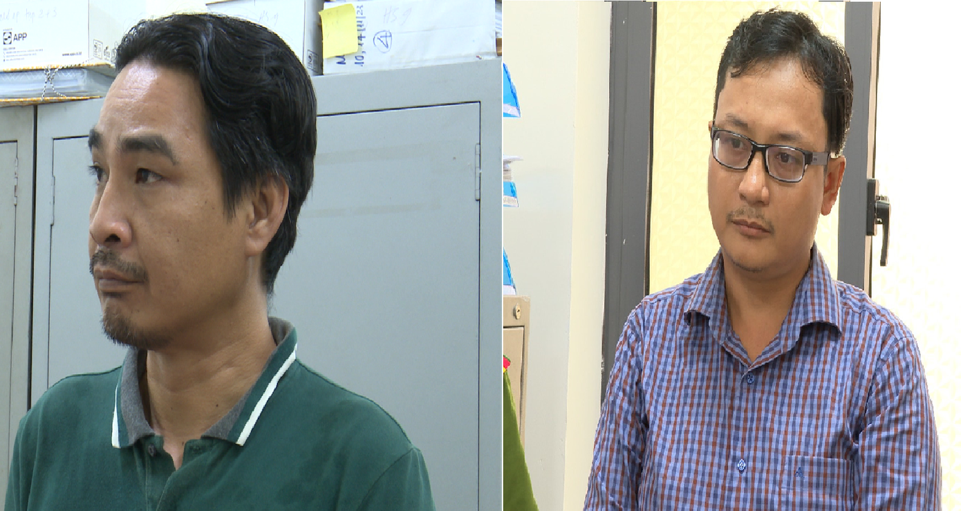 Duy (bên trái) và Đức bị khởi tố, bắt tạm giam.