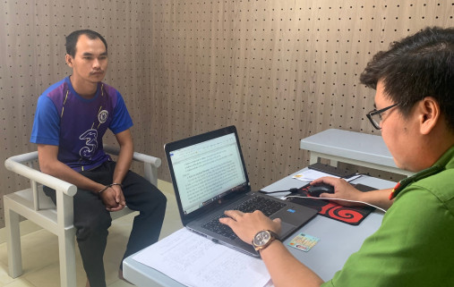 Đối tượng Đặng tại cơ quan công an. Ảnh: Công an Bạc Liêu. Đối tượng Đặng tại cơ quan công an. Ảnh: Công an Bạc Liêu.