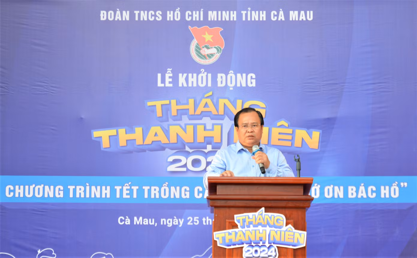 Ông Nguyễn Minh Luân - Phó Chủ tịch UBND tỉnh Cà Mau phát biểu chỉ đạo tại buổi lễ.