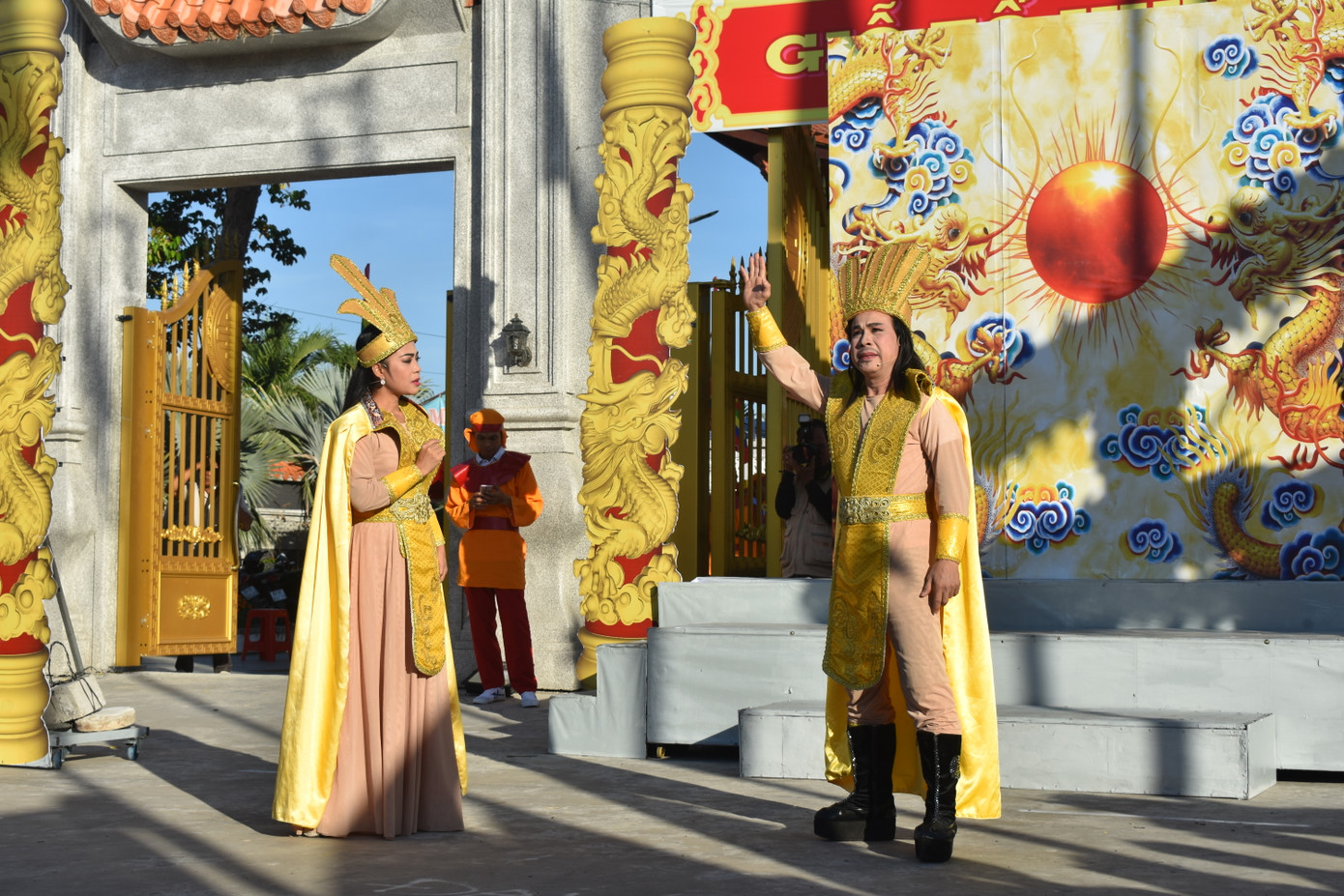 Hoạt cảnh tưởng nhớ công lao các vị Vua Hùng. Hoạt cảnh tưởng nhớ công lao các vị Vua Hùng.