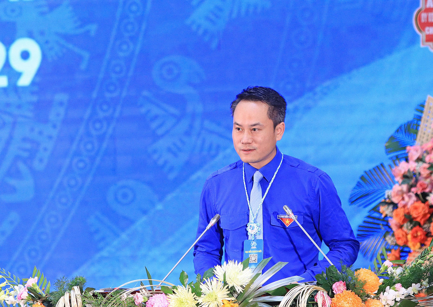 Anh Nguyễn Kim Quy - Phó Chủ tịch Thường trực Uỷ ban T.Ư Hội LHTN Việt Nam phát biểu tại đại hội.