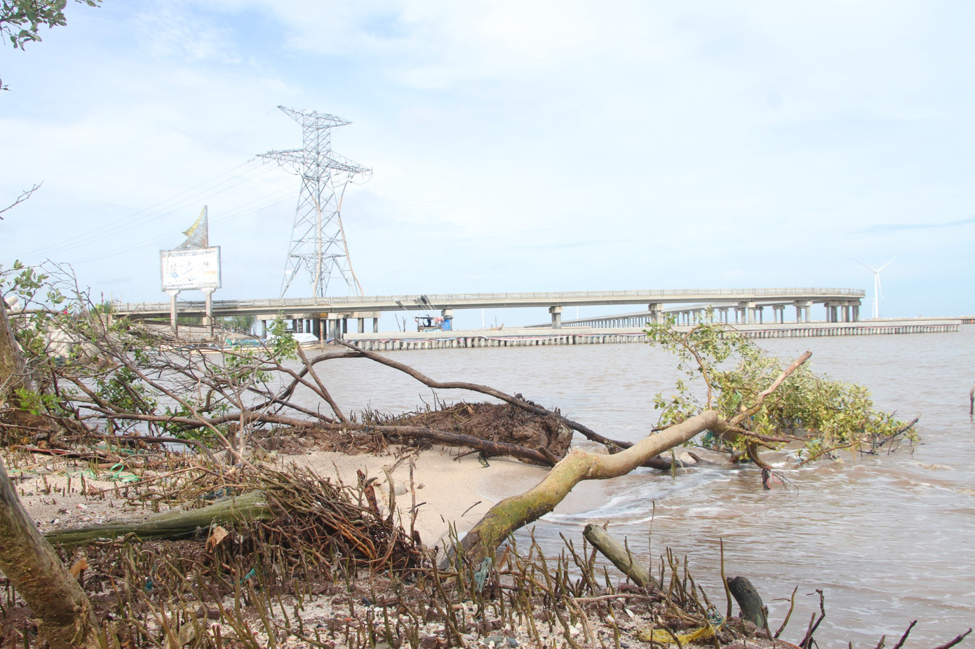 Những ngày qua, tuyến đê biển Đông - đoạn giáp ranh giữa 2 tỉnh Bạc Liêu - Sóc Trăng thuộc xã Vĩnh Trạch Đông (TP. Bạc Liêu) đã xảy ra sạt lở nghiêm trọng.