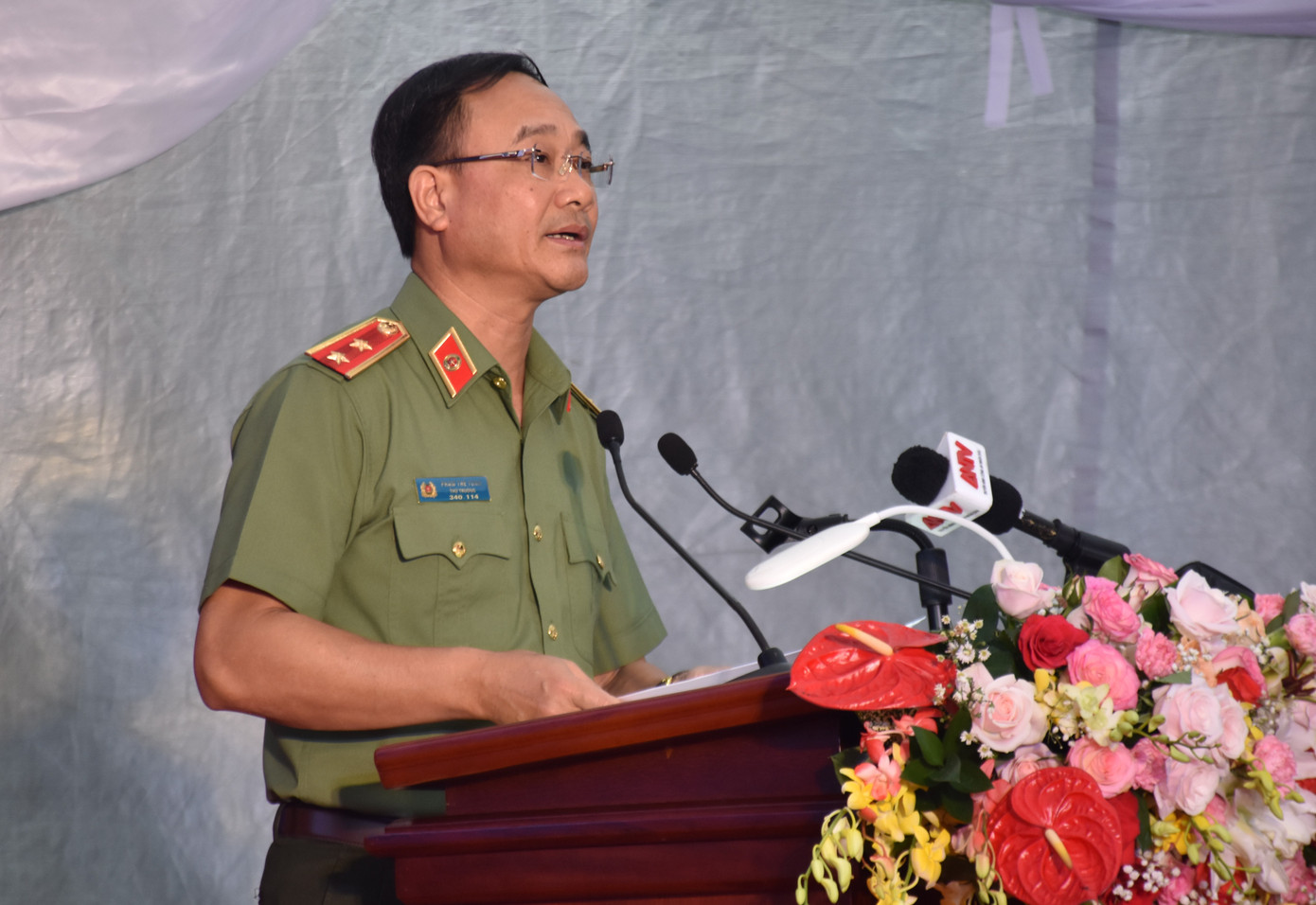 Trung tướng Phạm Thế Tùng, Thứ trưởng Bộ Công an phát biểu tại buổi lễ.