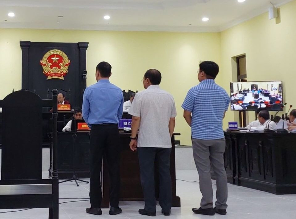 3 bị cáo tại phiên tòa sơ thẩm.