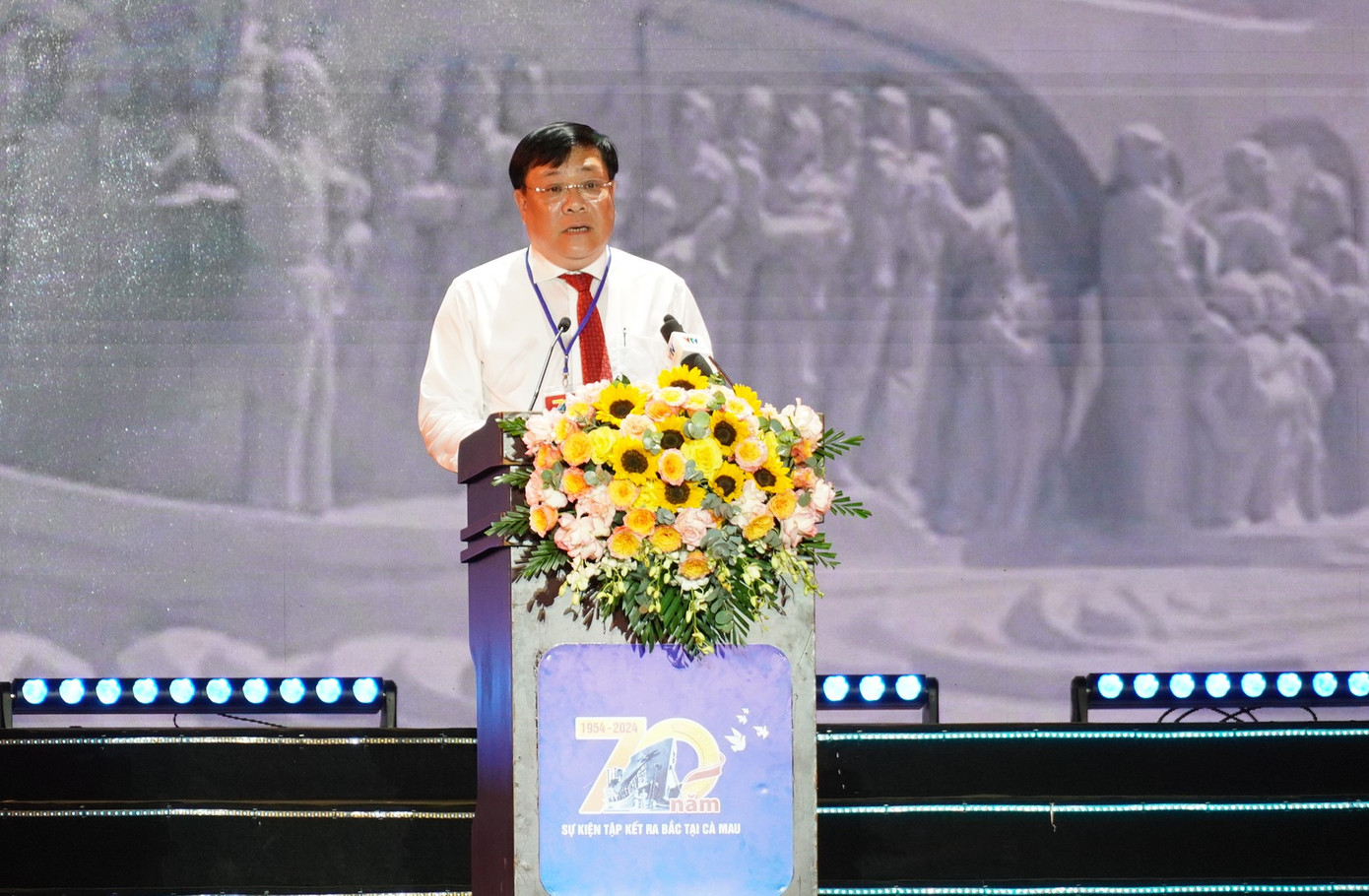 Ông Phạm Thành Ngại, Chủ tịch UBND tỉnh Cà Mau phát biểu tại buổi lễ.