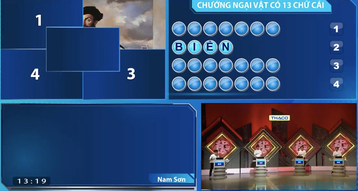 Nam Sơn nhanh chóng giải đáp ẩn số vượt chướng ngại vật.