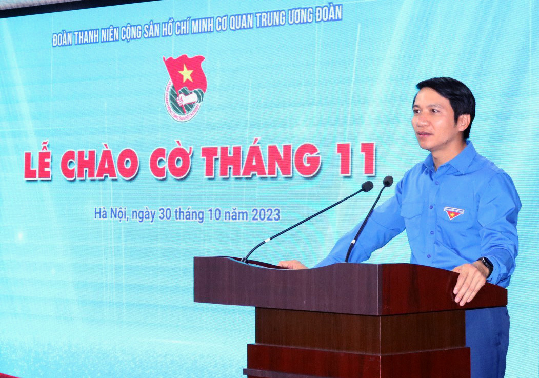 Anh Nguyễn Ngọc Lương phát biểu tại chương trình.
