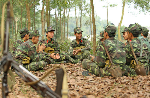 Phút giải lao sau giờ huấn luyện