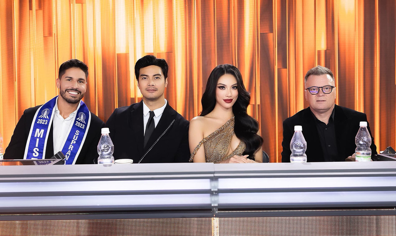 Kim Duyên ngồi ghế giám khảo tại bán kết Hoa hậu Siêu quốc gia 2024 hôm 2/7.