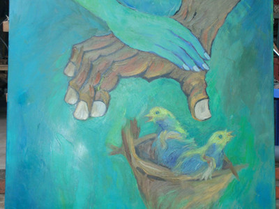 Tay 2, acrylic trên vải, 100cm x 100cm, 2011. Tay 2, acrylic trên vải, 100cm x 100cm, 2011