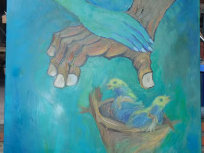 Tay 2, acrylic trên vải, 100cm x 100cm, 2011. Tay 2, acrylic trên vải, 100cm x 100cm, 2011