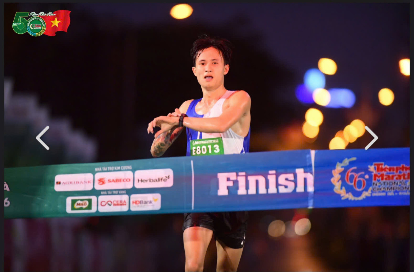 Nguyễn Trung Cường gặp vấn đề về sức khoẻ vẫn vô địch Tiền Phong Marathon 2025.