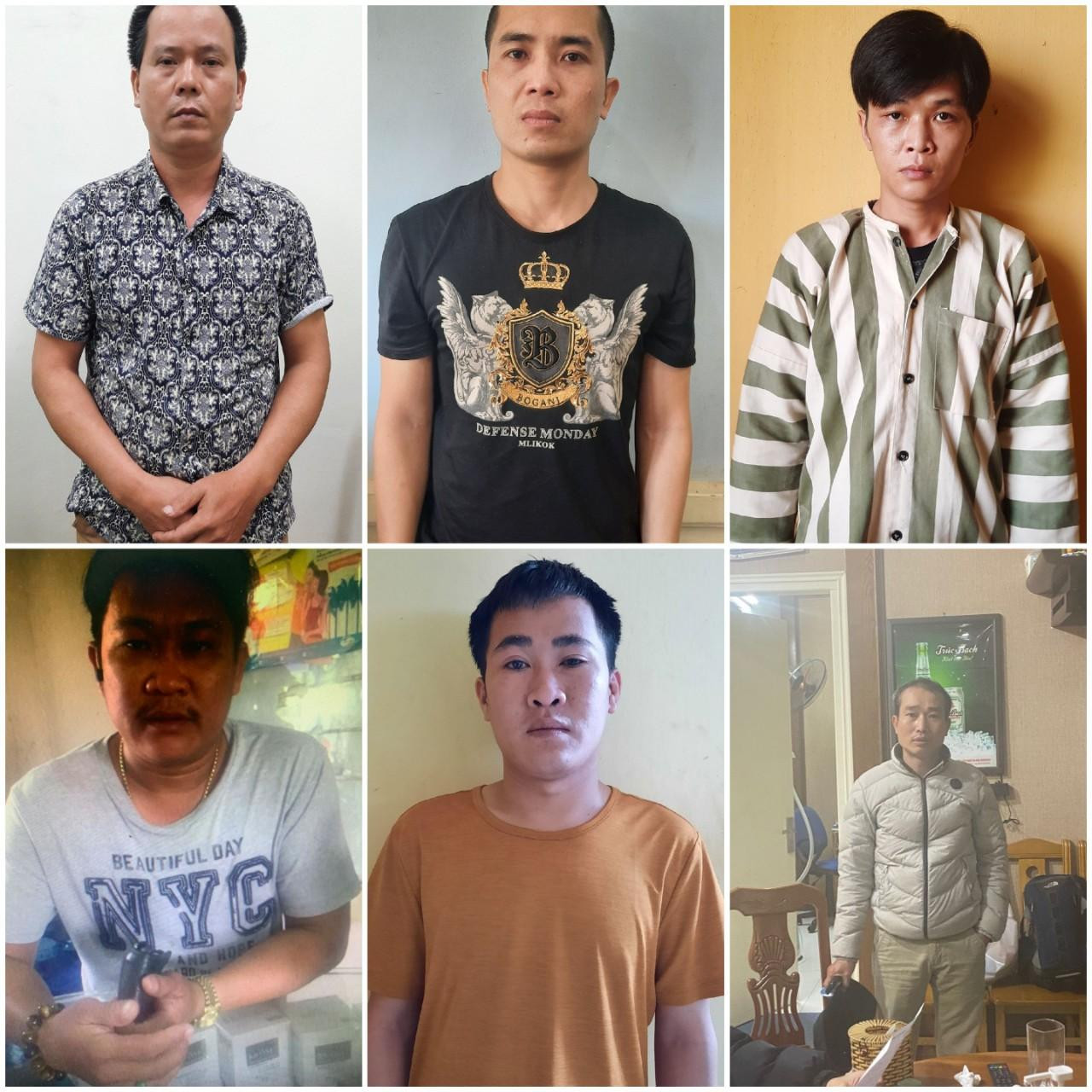 Trên xuống, từ trái qua: Khuất Duy Nghĩa, Trần Văn Tùng, Lục Văn Quang, Hà Hữu Nhân, Lương Xuân Trình và Nguyễn Văn Nam. Ảnh: Phòng ANĐT