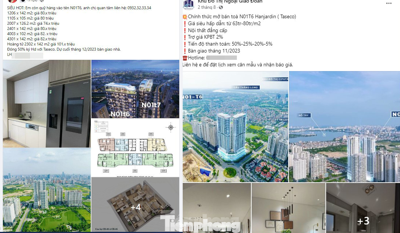 Môi giới rao bán căn hộ chung cư Ngoại giao Đoàn ở mức 80 - 101 triệu đồng/m2 và mức giá ngày càng tăng.