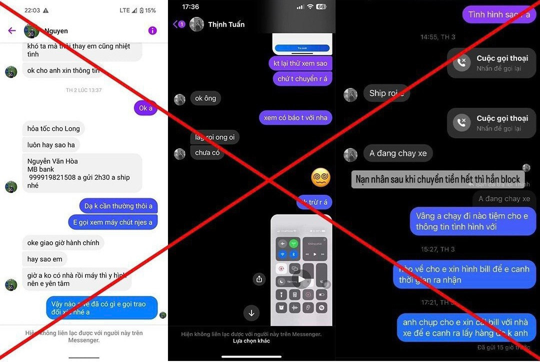Chỉ cần đợi khách hàng chuyển tiền thành công, những tài khoản Nguyen Hoa, Thịnh Tuấn... sẽ ngay lập tức block/chặn khách hàng để cắt đứt liên lạc. Chỉ cần đợi khách hàng chuyển tiền thành công, những tài khoản Nguyen Hoa, Thịnh Tuấn... sẽ ngay lập tức block/chặn khách hàng để cắt đứt liên lạc.