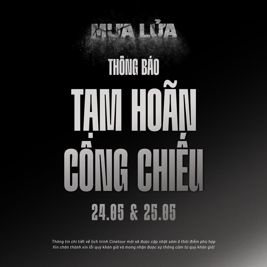 Cinetour Mưa lửa và nhóm B.O.F dời lịch trình để cùng cả nước hướng về quốc tang.