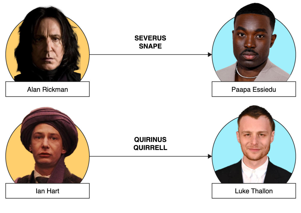 Danh sách dàn diễn viên trong Harry Potter bản truyền hình. Ảnh: Daily Mail.