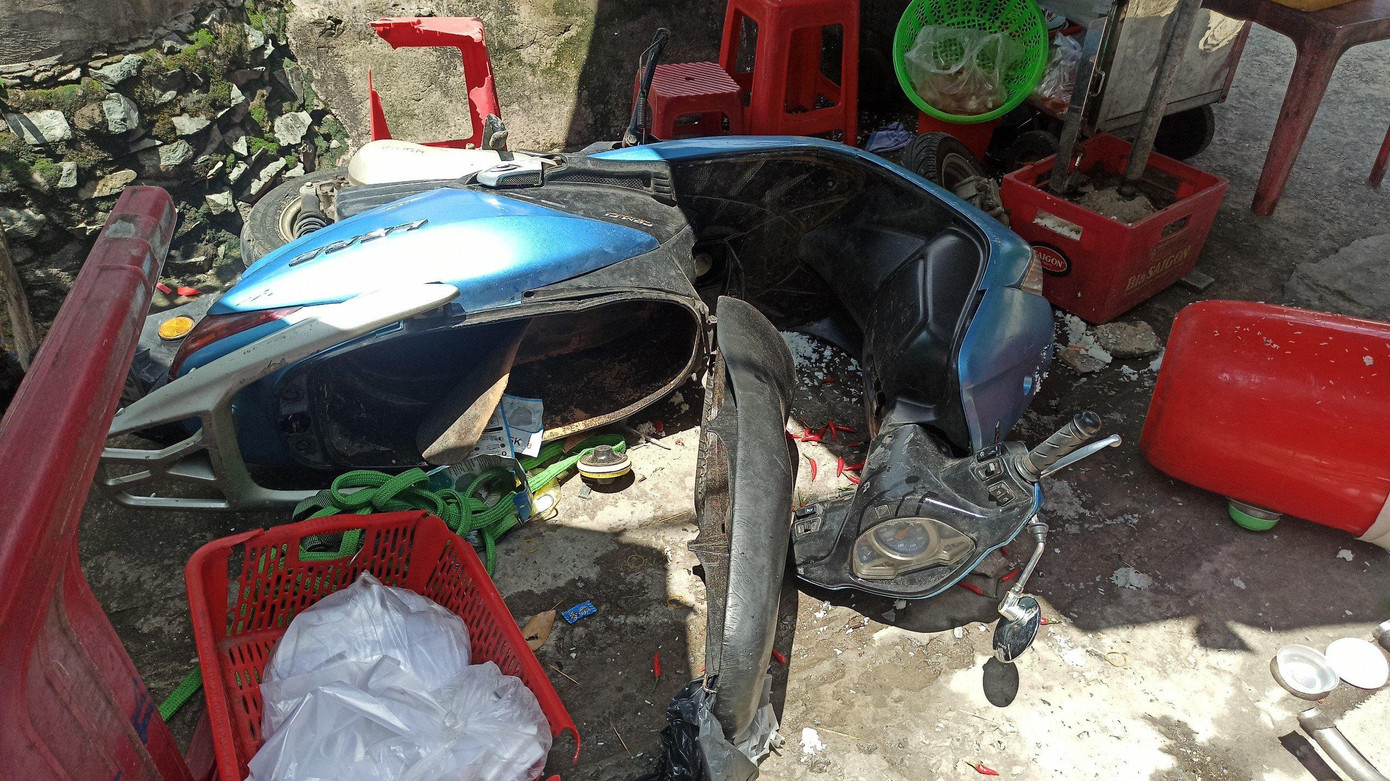 Nhiều xe máy bị hư hỏng Nhiều xe máy bị hư hỏng