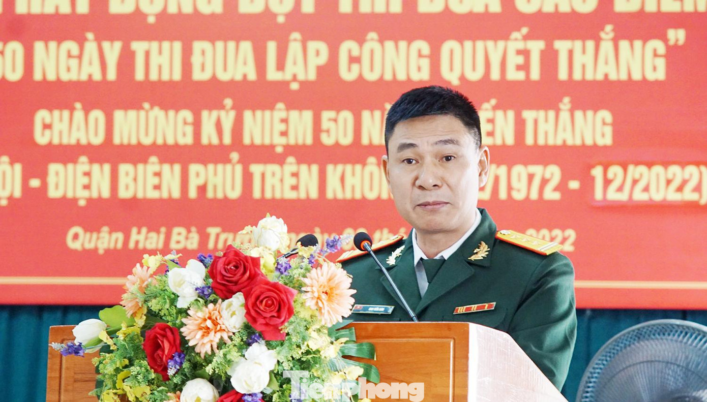 Thượng tá Cao Tiến Sơn phát biểu tại buổi Lễ.