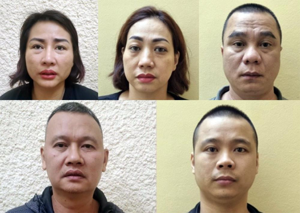 Nhóm đối tượng bị bắt giữ. Ảnh: H.P Nhóm đối tượng bị bắt giữ. Ảnh: H.P