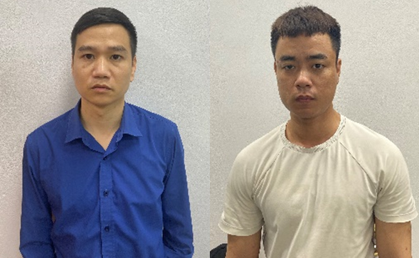 Hai đối tượng bị khởi tố. Ảnh Công an TP Hà Nội