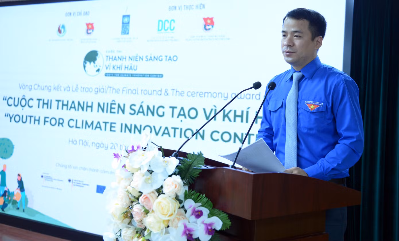 Bí thư T.Ư Đoàn Ngô Văn Cương phát biểu tại chương trình