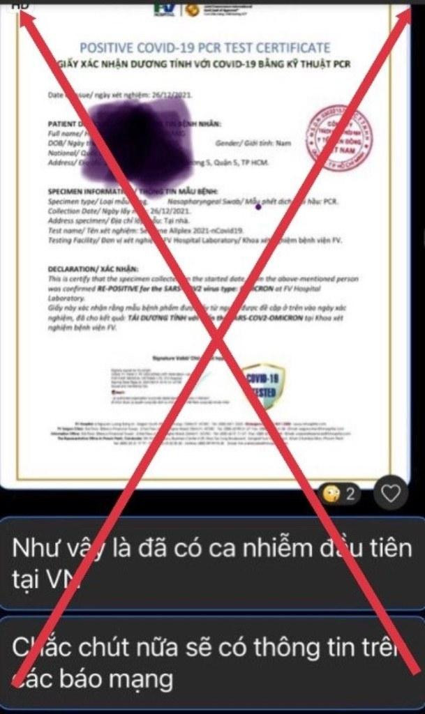 Giấy xác nhận lan truyền trên mạng xã hội là giả mạo