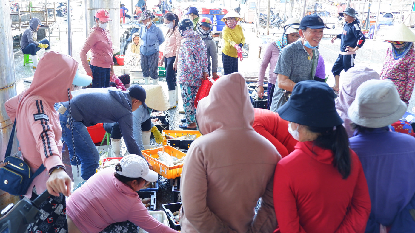 Chợ cảng cá Thọ Quang mỗi ngày cung ứng hàng trăm tấn cá cho các chợ tại Đà Nẵng và các tỉnh thành ở miền Trung.