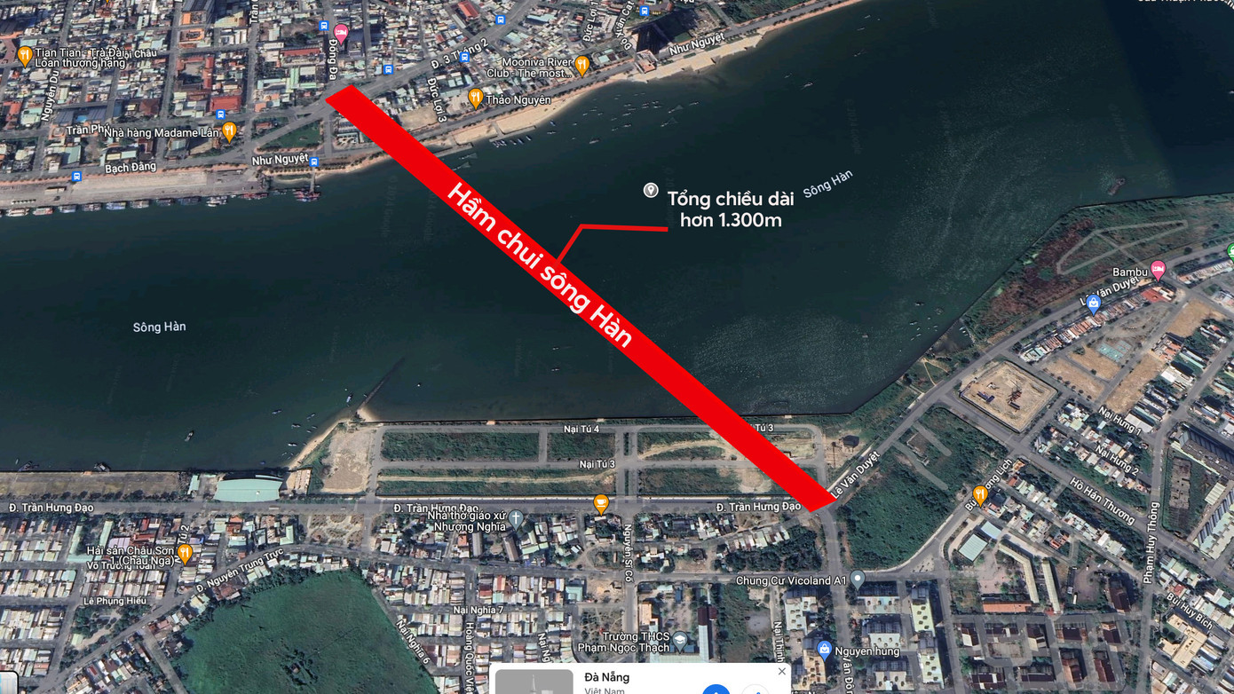 Từ năm 2016, Đà Nẵng đã đưa ra phương án làm hầm chui qua sông Hàn với tổng chiều dài hơn 1.300m. Công trình hầm qua sông Hàn sẽ kết nối khu vực đường Đống Đa - Trần Phú (quận Hải Châu) sang đường Vân Đồn - Trần Hưng Đạo (quận Sơn Trà).