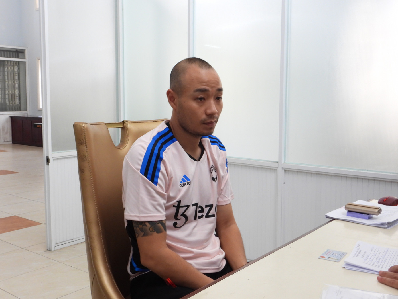 Đối tượng Nguyễn Duy Anh tại cơ quan Công an. Đối tượng Nguyễn Duy Anh tại cơ quan Công an.