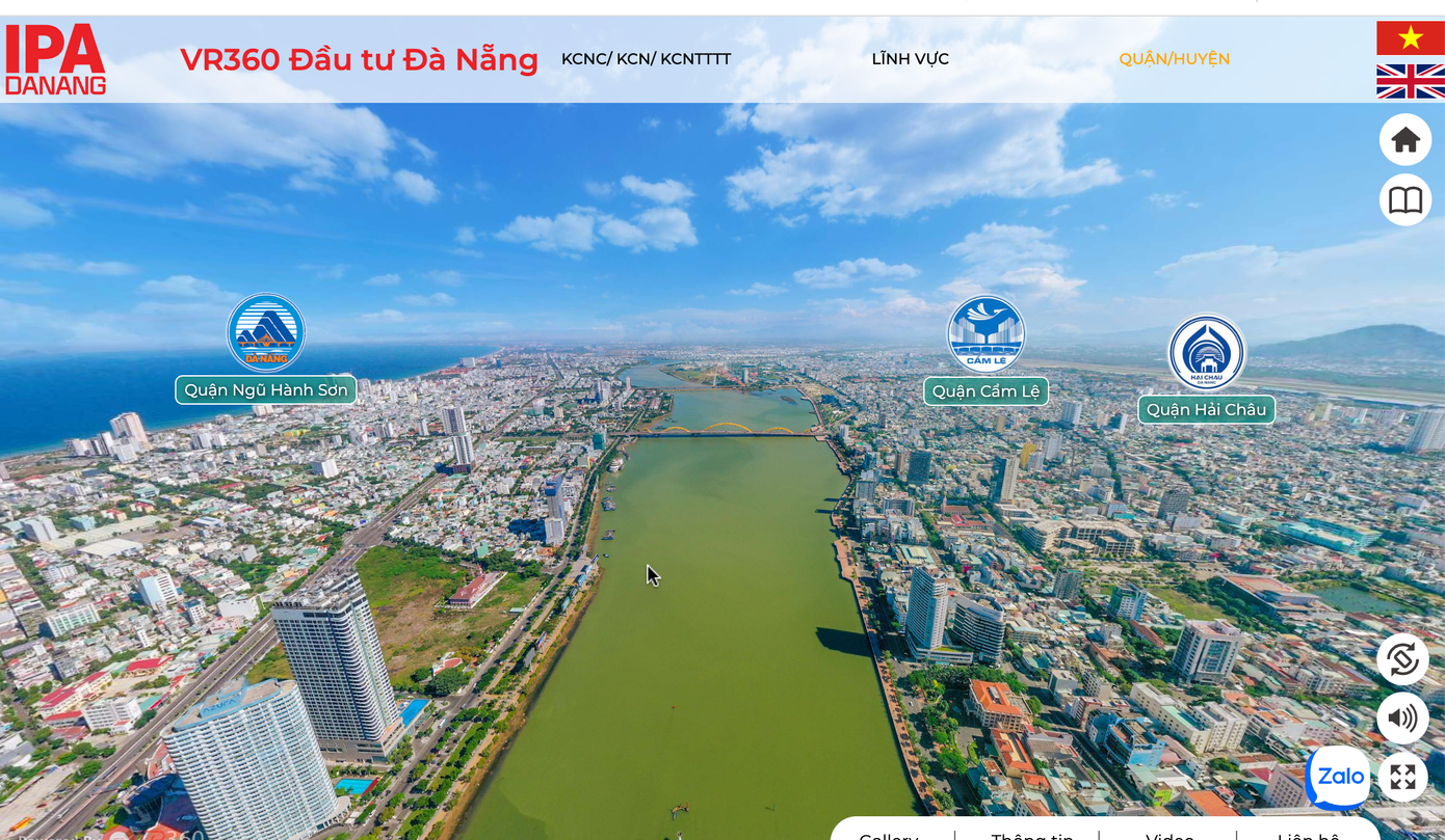 Giao diện ứng dụng bản đồ số về các dự án kêu gọi đầu tư vào TP Đà Nẵng. Giao diện ứng dụng bản đồ số về các dự án kêu gọi đầu tư vào TP Đà Nẵng.