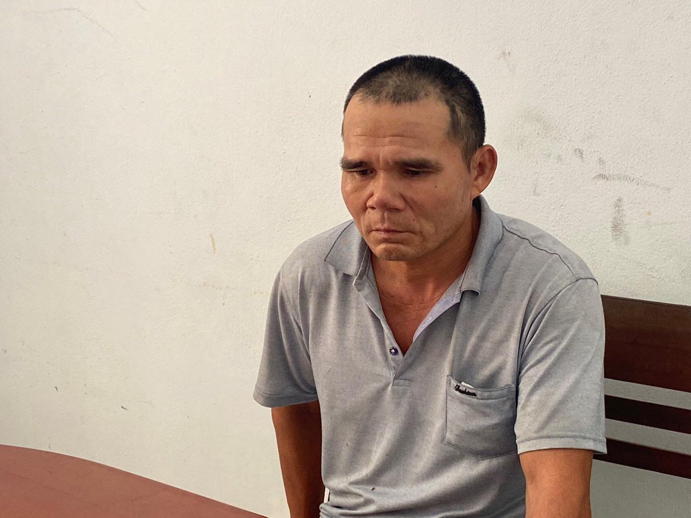 Đối tượng Nguyễn Văn Nông tại cơ quan công an. Đối tượng Nguyễn Văn Nông tại cơ quan công an.