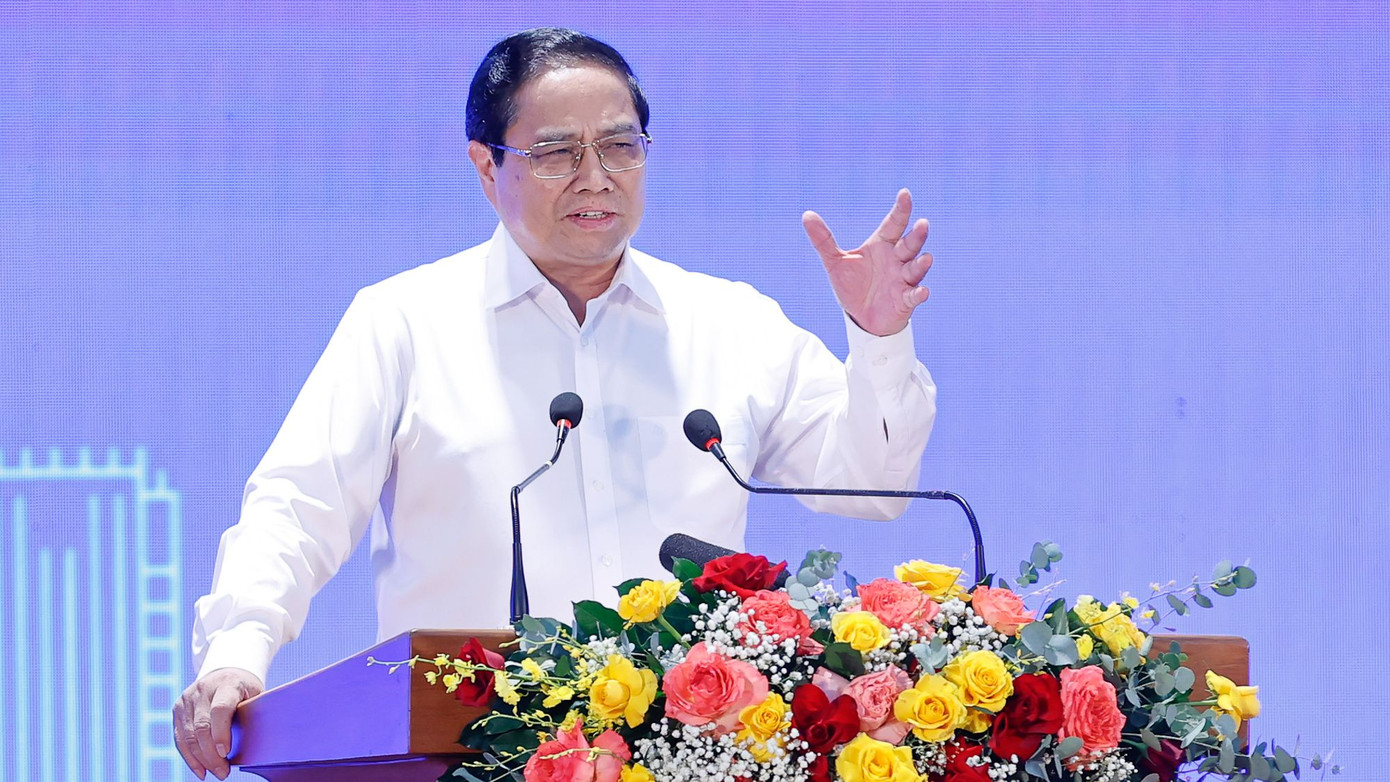 Thủ tướng Phạm Minh Chính phát biểu tại hội nghị. (Ảnh: VGP) Thủ tướng Phạm Minh Chính phát biểu tại hội nghị. (Ảnh: VGP)