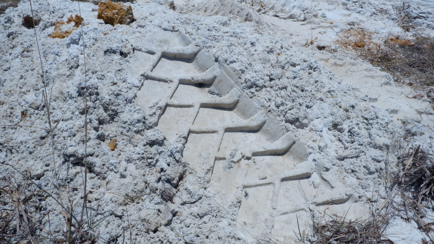 Dấu vết xe tải, xe múc vào đào trộm cát vẫn còn y nguyên. Dấu vết xe tải, xe múc vào đào trộm cát vẫn còn y nguyên.