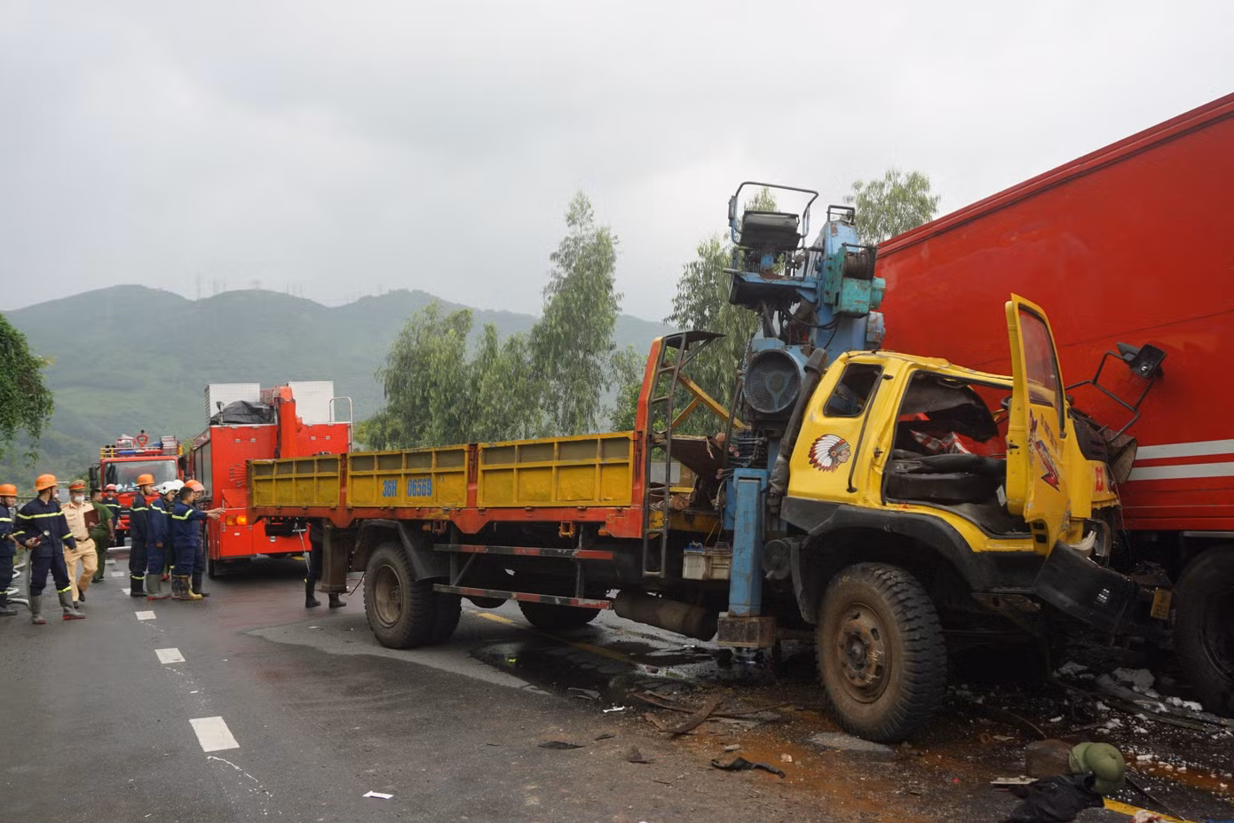Hiện trường vụ tai nạn.