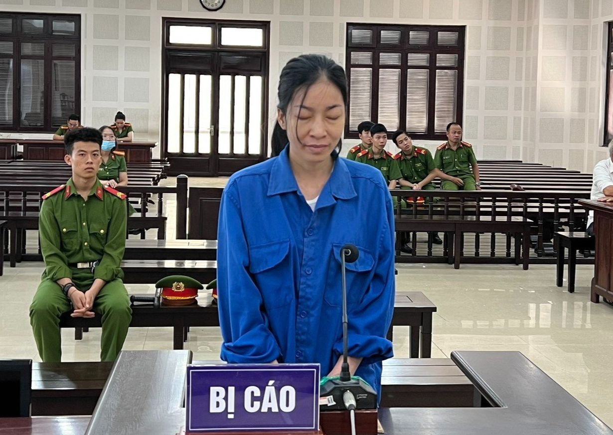 Bị cáo Lê Thị Ngọc Vân tại phiên tòa. Bị cáo Lê Thị Ngọc Vân tại phiên tòa.