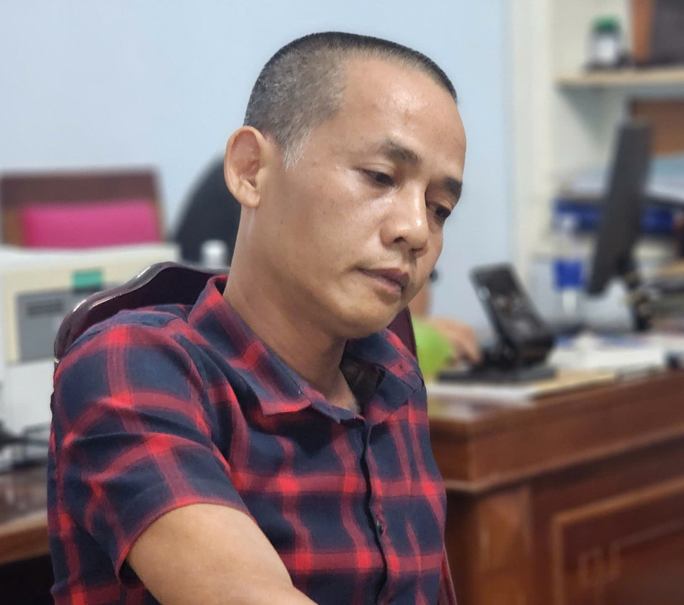 Đối tượng Đoàn Việt Nam tại cơ quan công an.