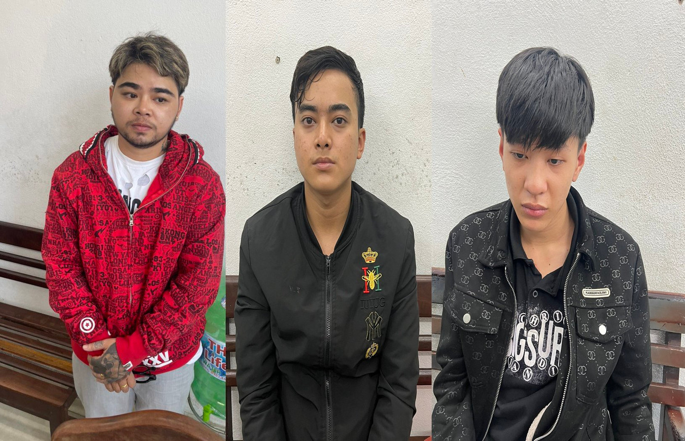 Các đối tượng Hiền, Huy, Quang bị Công an quận Thanh Khê tạm giữ khẩn cấp. Các đối tượng Hiền, Huy, Quang bị Công an quận Thanh Khê tạm giữ khẩn cấp.