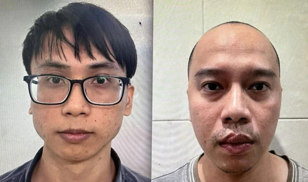 Hai đối tượng Trần Quang Việt (trái) và Nguyễn Đăng Khoa.
