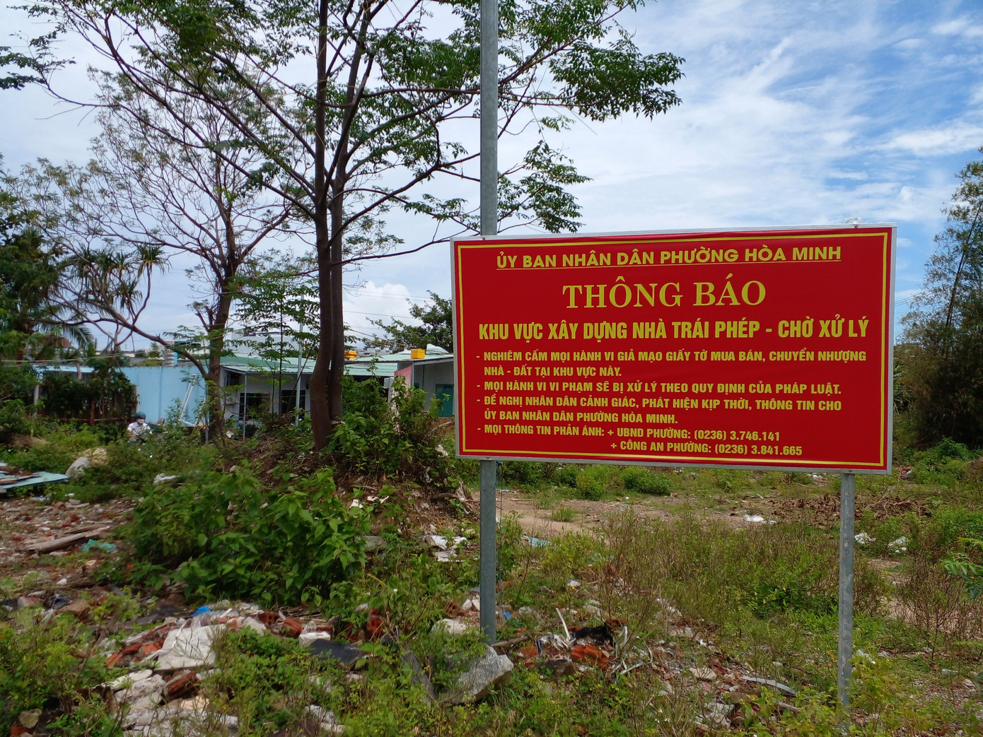 Khu vực tổ 130 phường Hòa Minh (Liên Chiểu, TP Đà Nẵng) nơi có 8 nhà xây dựng trái phép.