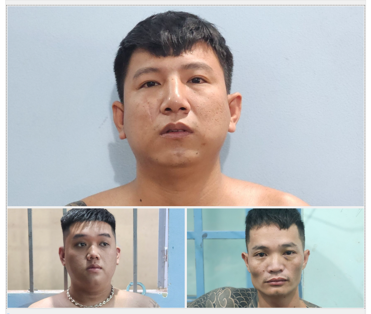 Ba đối tượng tại cơ quan công an.