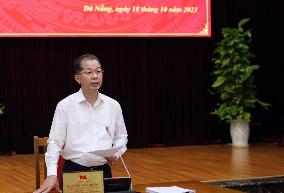 Ông Nguyễn Văn Quảng - Bí thư Thành ủy Đà Nẵng, phát biểu tại phiên họp. Ảnh: T.H Ông Nguyễn Văn Quảng - Bí thư Thành ủy Đà Nẵng, phát biểu tại phiên họp. Ảnh: T.H