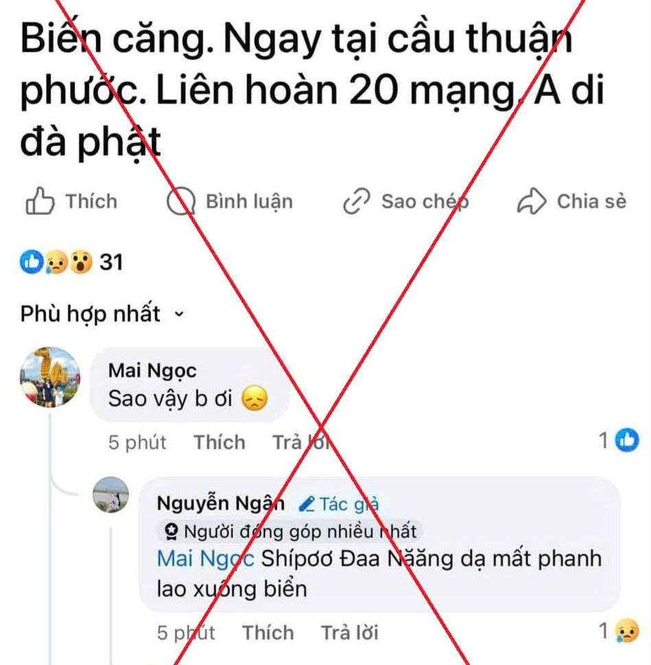 Thông tin giả được đăng tải.