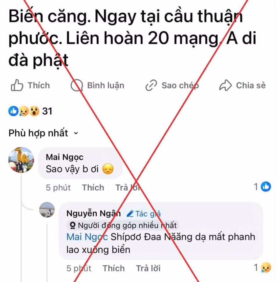 Thông tin giả được đăng tải. Thông tin giả được đăng tải.