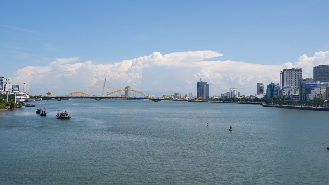 Vị trí Đà Nẵng tính toán làm hầm chui qua sông Hàn. Ảnh: Nguyễn Thành.