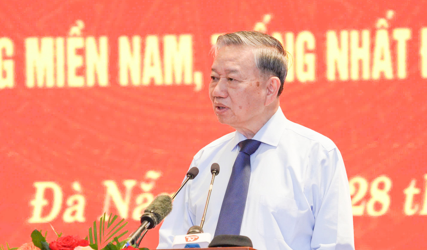 Tổng Bí thư Tô Lâm phát biểu tại buổi gặp mặt.