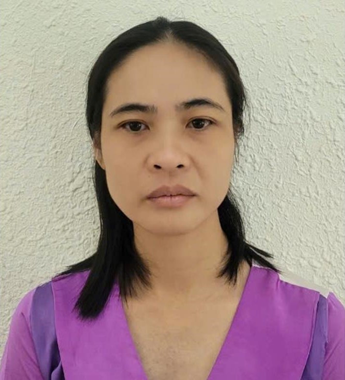 Đối tượng Lại Thu Hà tại cơ quan Công an.